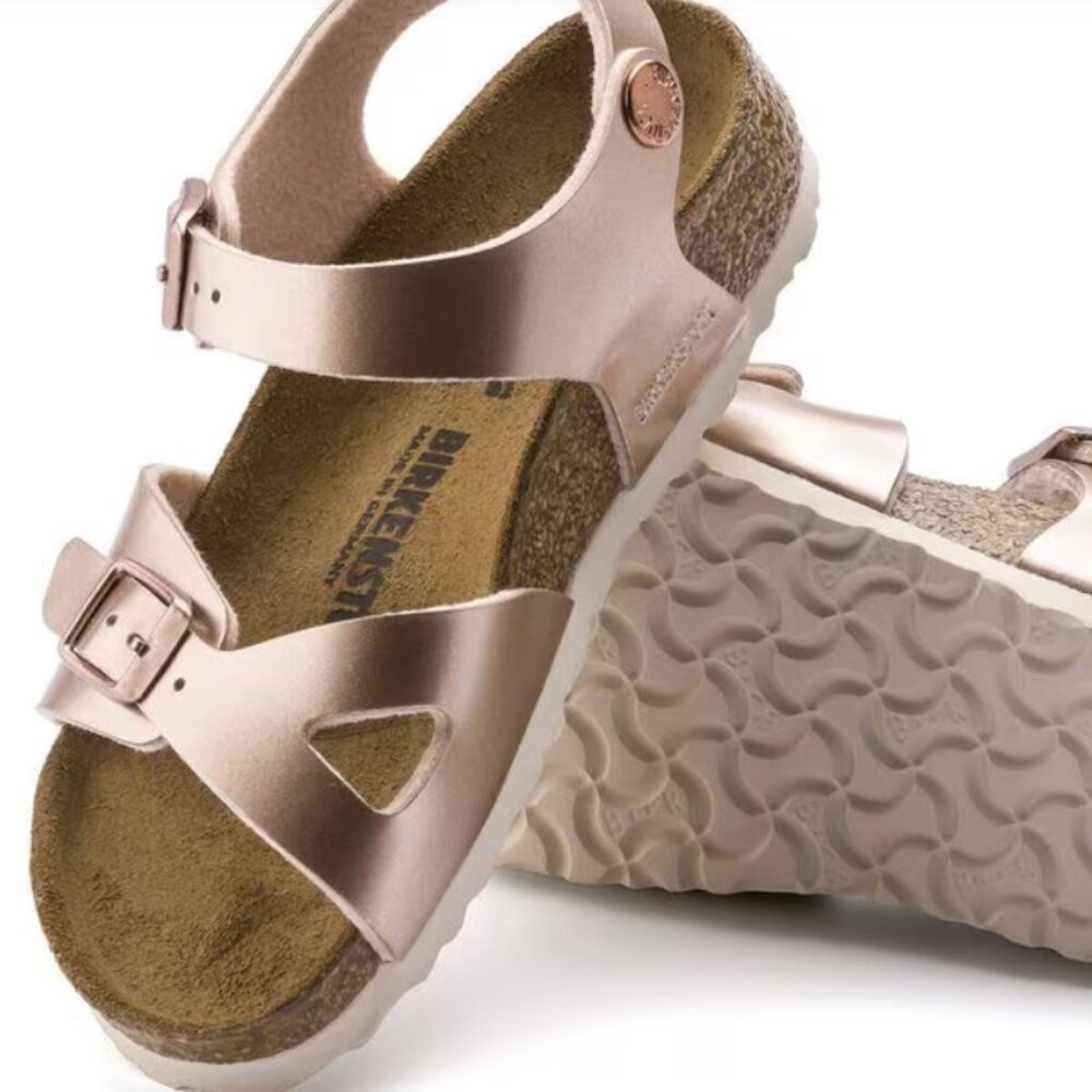 Birkenstock Girls Rio‎ Electric Metallic Copper BirkoFlor Sandals EUR34 US 3-3.5